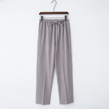 Nerea™ | Pantalón Ancho de Lino con Cordón