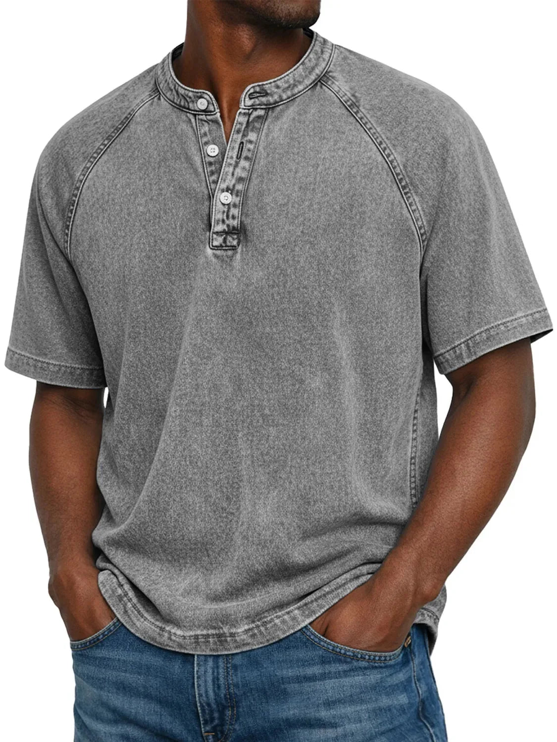 CAMISETA VINTAGE ABOTONADA PARA HOMBRE